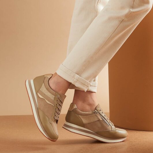 Damart Amortyl Zip Detail Leather Trainers